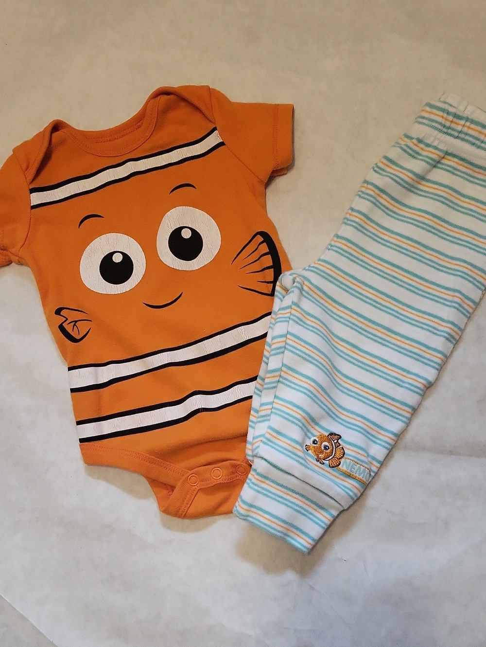 Disney Nemo onesie/bodysuit with matching embrodiered pants